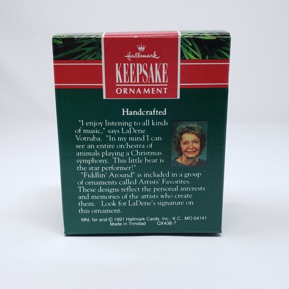 1991 Hallmark Fiddlin’ Around Handcrafted Keepsake Holiday Christmas Ornament - Picture 2 of 5